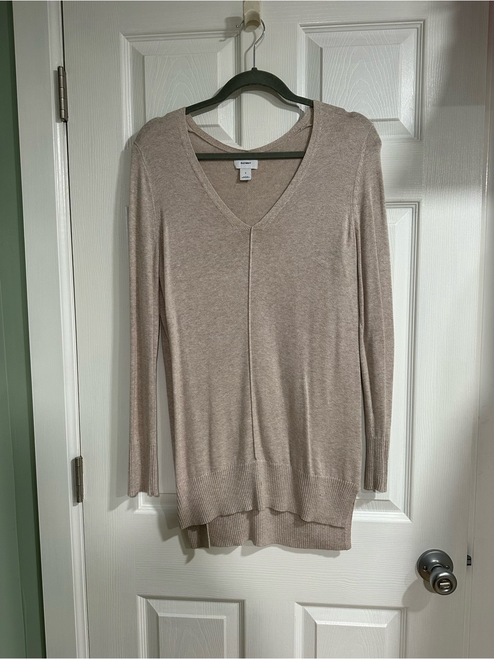 Old Navy Beige V-Neck Lightweight Knit Sweater